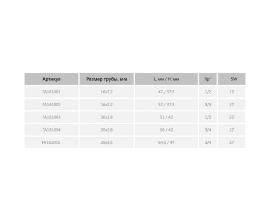 Угольник SINIKON с переходом на НР, латунь, 16(2.2)х3/4"" FA161002 – изображение 3