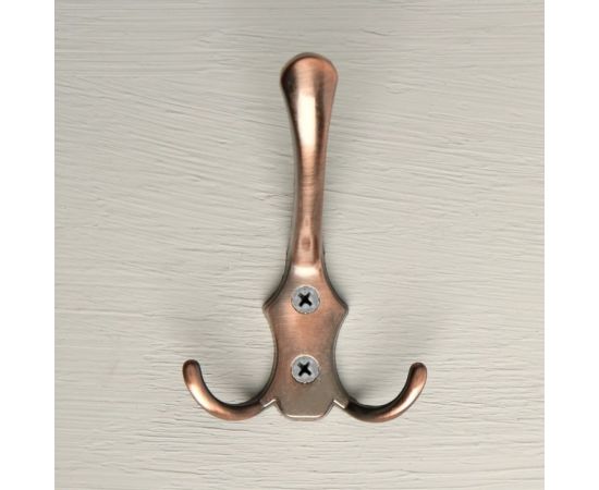 Мебельный крючок ТУНДРА KM301AC, трёхрожковый, цвет медь 1866162 – изображение 3