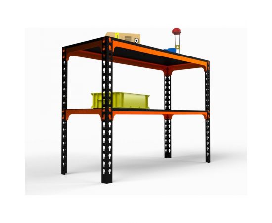 Стол-верстак ООО Металекс 950x1000x600 мм, одна полка, оранжево-чёрный SVOPI951060 – изображение 3