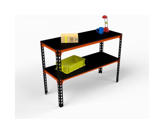 Стол-верстак ООО Металекс 950x1000x600 мм, одна полка, оранжево-чёрный SVOPI951060 – изображение 4