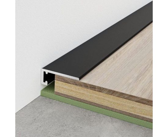 Микроплинтус 18мм 2,4м анод. черный матовый РУССКИЙ ПРОФИЛЬ 4680427121616 – изображение 4