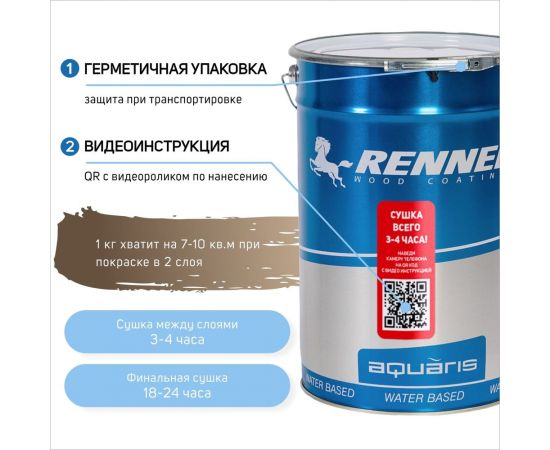 Интерьерная лазурь для дерева RENNER YM M349 R361 1 кг 1-361 – изображение 4