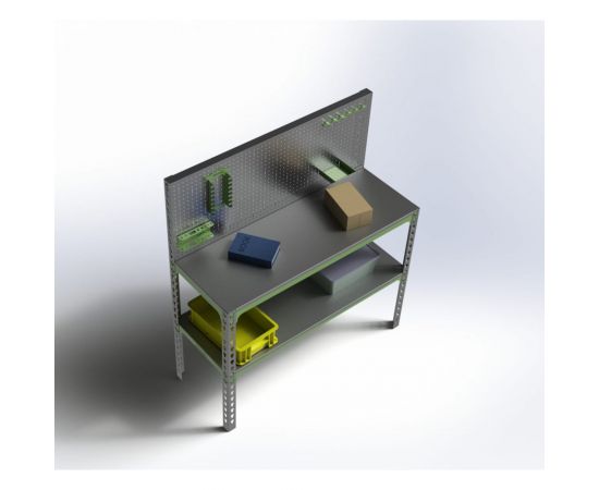 Стол-верстак 950x1700x500 (одна полка) + перфопанель с комплектом аксессуаров SVPIPRIA951750 – изображение 5