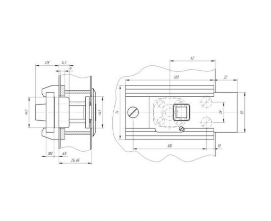 Накладной замок Поливектор ""Барьер-2Р"" никель, длина ключа 80 мм 2002 – изображение 5