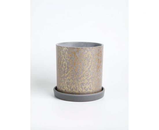 Горшок ООО КОМПОЗИТ Шарм коричневый бронза цилиндр №2. КБ-Ц2-252-0620 