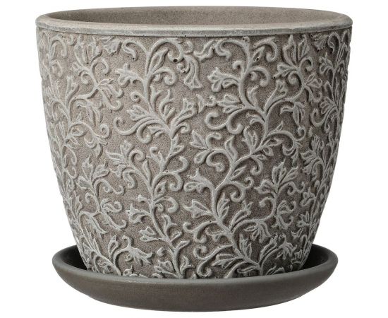 Горшок ООО КОМПОЗИТ Орнамент темно-серый бутон №2. КБ-Б2-156-72 