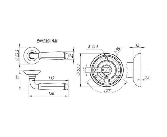 Раздельная ручка FUARO R.RM54.ENIGMA (ENIGMA RM) SN/CP-3 матовый никель/хром 27659 – изображение 2