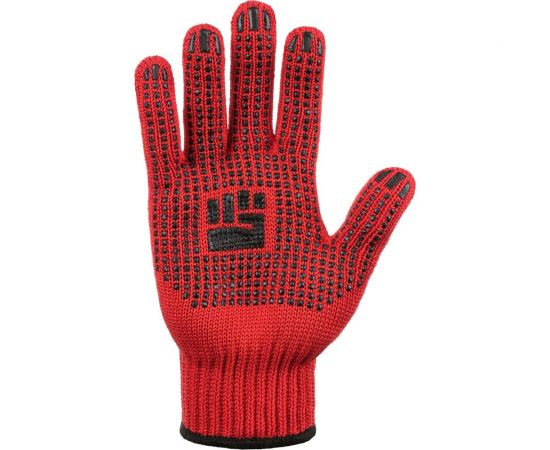 Трикотажные перчатки Фабрика перчаток, 2-слойные, с ПВХ, 7.5 класс, 6 нитей, красные, р.ХL/10 6-75-2С-КР-(XL) – изображение 2