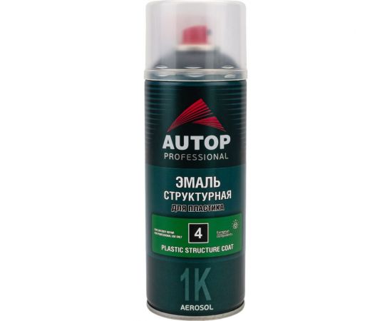 Эмаль структурная для пластика AUTOP Professional №4 мелкая, серый, аэрозоль 520 мл ATP-A07797 – изображение 2