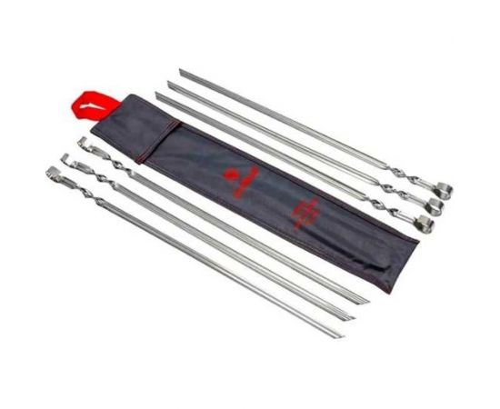Комплект 6 шампуров плоских из пищевой нерж.стали в чехле Grillkoff 199 – изображение 3