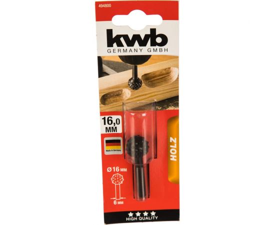 Бор-фреза (16 мм; хвостовик 6 мм) KWB 4948-00 – изображение 4