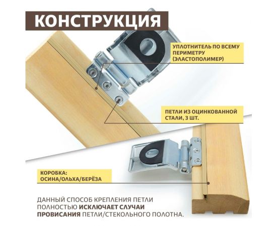 Дверь для бани DoorWood Мишка в лесу бронза, 1900x700 мм, левая DW-00014786 – изображение 7