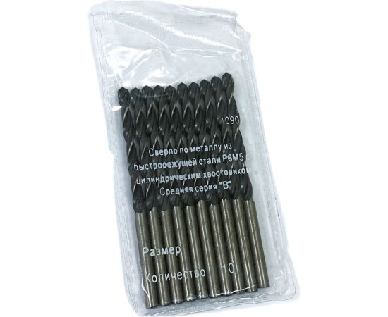 Сверло по металлу (10 шт; 4х43х75 мм; ц/х; Р6М5; STV) Sekira 00000019206 