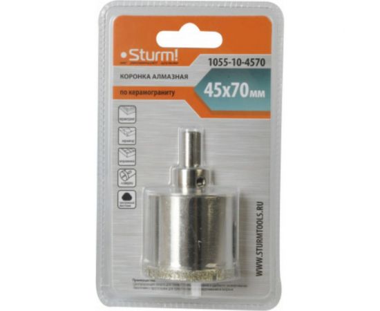 Коронка алмазная (45х70 мм; хв-к с проточкой) Sturm 1055-10-4570 