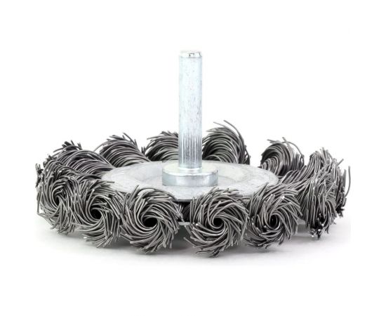 Щетка дисковая жгутовая 75x13 мм, хв-к 6x30 мм, ворс сталь 0.50 мм, до 4500 об/мин EuroBrush 13-024 EB-D75TS 