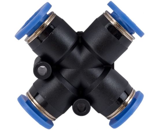 Фитинг цанговый крестообразный для соединения трубок диаметром 8 мм SHPI PZA 08 