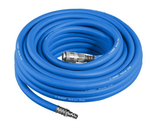 Воздушный шланг ЗУБР с фитингами рапид 10 м, 10x15 мм, 20 бар 6481-10 