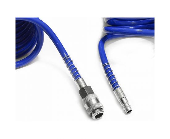 Шланг спиральный полиуретановый с быстроразъёмными соединениями 10x6.5 мм, 15 м PI TOOLS 7525 – изображение 2