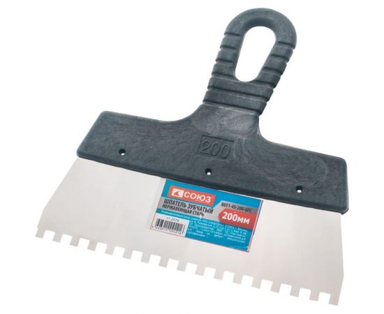 Шпатель СОЮЗ 200 мм зуб 6х6 мм 8051-45-200-6FC – изображение 2