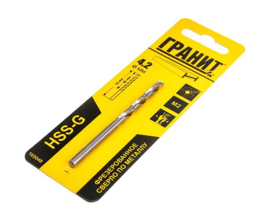 Сверло по металлу HSS-G (4.2х75/43 мм) ГРАНИТ 165048 – изображение 2
