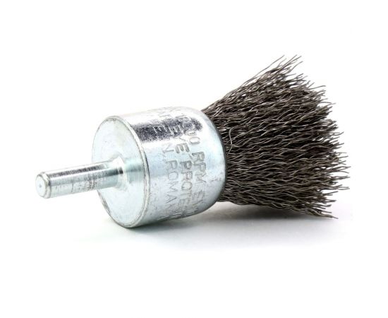 Щетка концевая для дрели 28х6 мм, проволока нержавеющая сталь 0.3 мм SIT 2495 – изображение 3