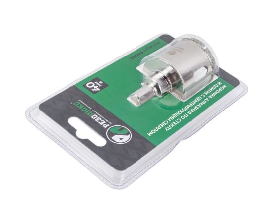 Коронка алмазная с направляющим сверлом по стеклу и керамической плитке 40 мм РЕЗОЛЮКС 64040 – изображение 3