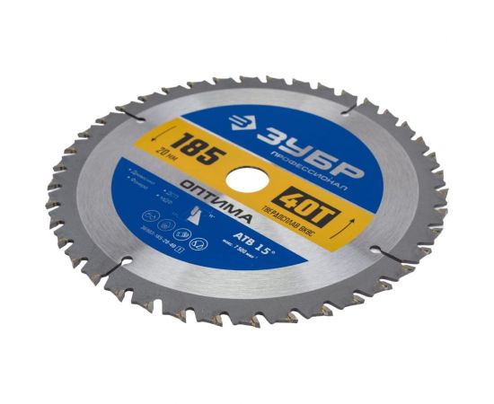 Диск пильный по дереву ЗУБР Оптима 185x20 мм, 40Т 36903-185-20-40_z01 – изображение 3