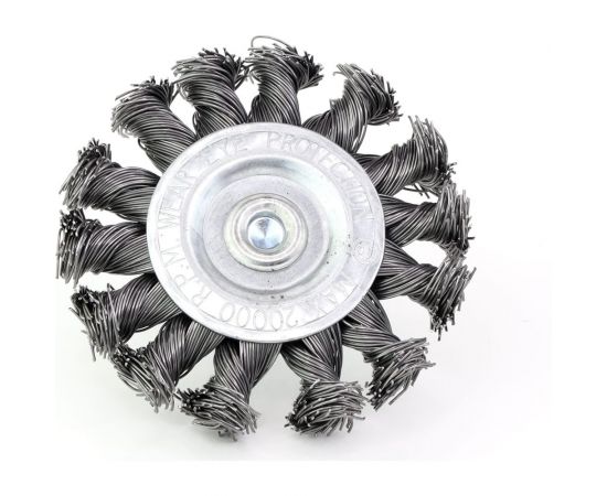 Щетка дисковая жгутовая 75x13 мм, хв-к 6x30 мм, ворс сталь 0.50 мм, до 4500 об/мин EuroBrush 13-024 EB-D75TS – изображение 4