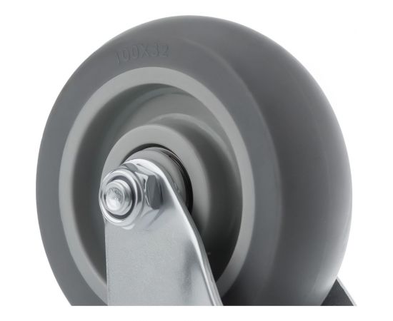 Колесо аппаратное из термопластичной резины поворотное с панелью и тормозом 340100Sb (100 мм; 130 кг) А5 1005815 – изображение 4