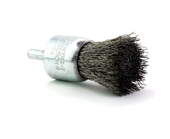 Щетка концевая для дрели 28х6 мм, проволока нержавеющая сталь 0.3 мм SIT 2495 – изображение 5
