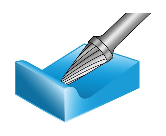 Борфреза твердосплавная NORGAU форма L (10x25 мм; хвостовик 6 мм) 077140100 – изображение 5