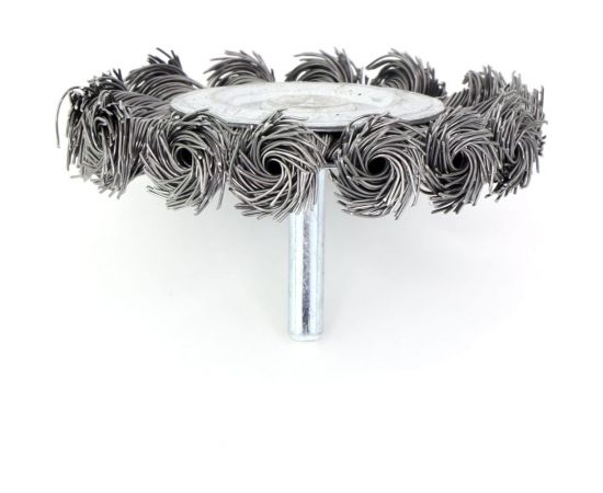 Щетка дисковая жгутовая 75x13 мм, хв-к 6x30 мм, ворс сталь 0.50 мм, до 4500 об/мин EuroBrush 13-024 EB-D75TS – изображение 5