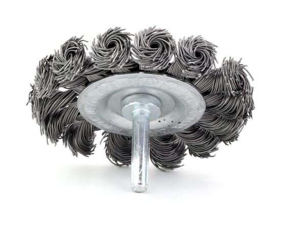 Щетка дисковая жгутовая 75x13 мм, хв-к 6x30 мм, ворс сталь 0.50 мм, до 4500 об/мин EuroBrush 13-024 EB-D75TS – изображение 6