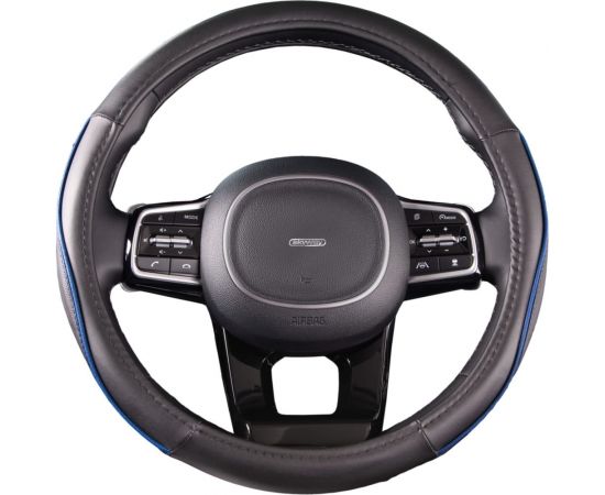 Оплетка SKYWAY Combo-7 M Черно/синяя экокожа S01102301 