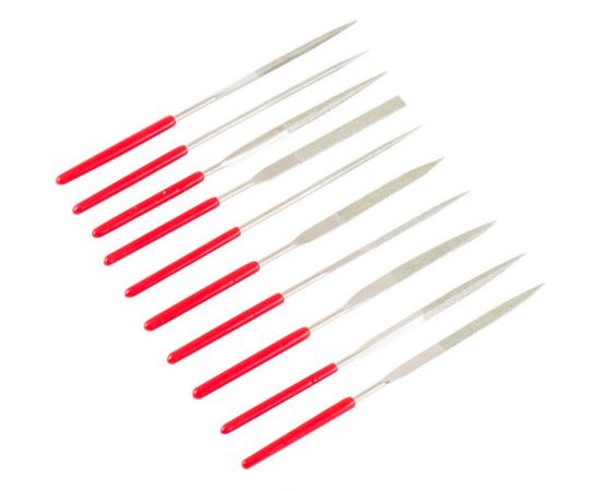 Набор алмазных надфилей, 10 предметов, 3x140x50 мм, рукоятки ПВХ РемоКолор 40-0-020 