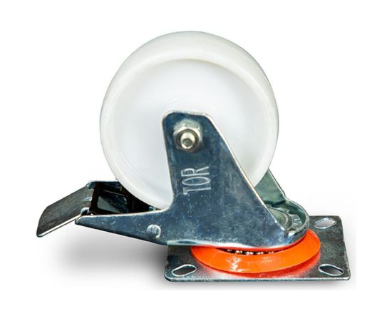 Колесо поворотное полипропилен SRCnb 42 100 мм с тормозом TOR 1024187 