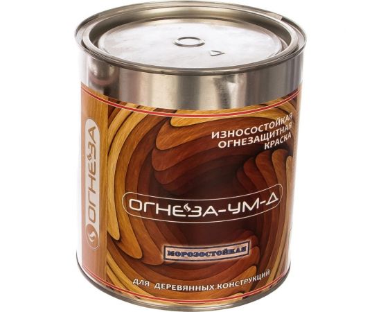 Огнезащитная вспучивающаяся краска для древесины ОГНЕЗА-УМ-Д, ведро 3 кг, цвет белый 105047 