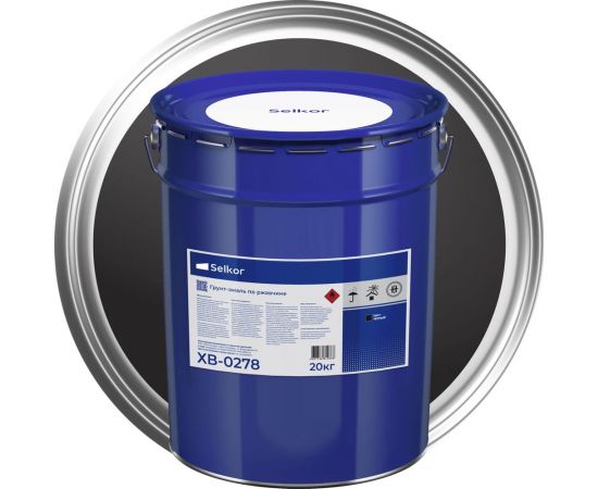 Грунт-эмаль Selkor ХВ-0278 черная 20 кг 91014 