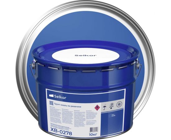 Грунт-эмаль Selkor ХВ-0278 синяя 10 кг 91020 