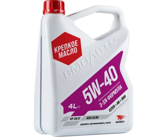 Моторное масло ВМПАВТО 3-SN 5w40 A3/B4, SN/CF канистра 4 л 9223 
