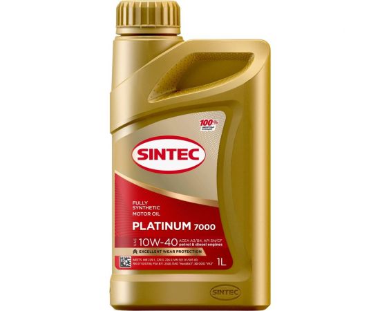 Моторное масло Sintec platinum 7000 sae 10w-40, api sn/cf, 1 л 600166 