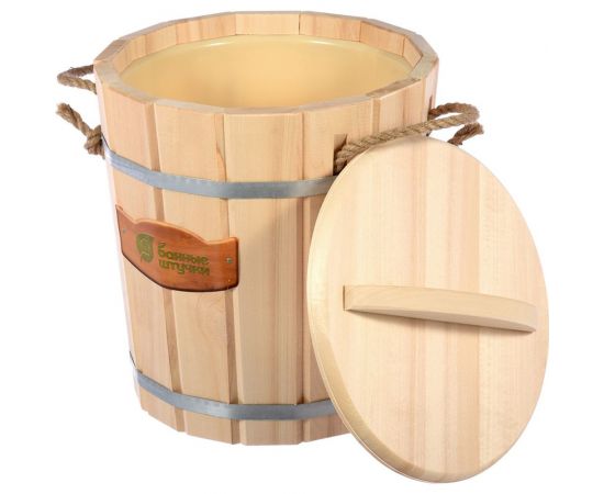 Ведро с пластиковой вставкой и крышкой Банные штучки 10 л /1 03710 – изображение 2