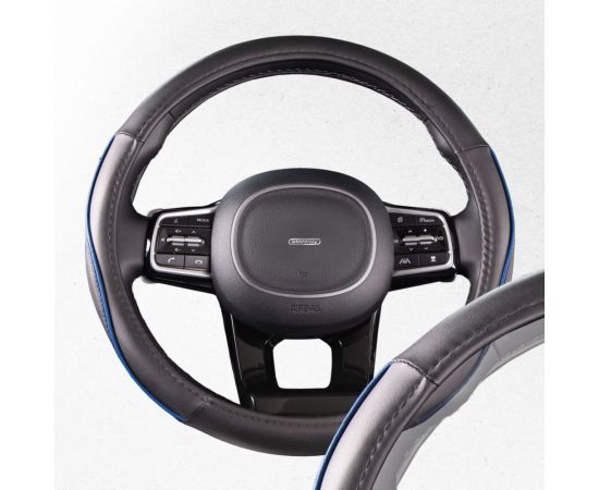 Оплетка SKYWAY Combo-7 M Черно/синяя экокожа S01102301 – изображение 2