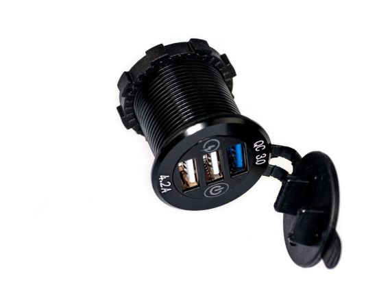 Разъем Usb в авто Pro Legend врезные, 12-24 В, 3USB, круглый, QC3.0+2.4 A+2.4 A PL9374 – изображение 2