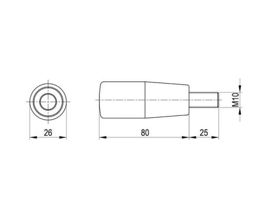 Конусная ручка с наружной резьбой EMES BSC261025 – изображение 2