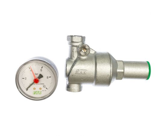 Редуктор FAR 1/2" ВР-ВР хром. с манометром 1-6 атм FA 2855 12 – изображение 2