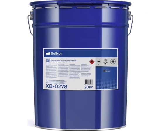 Грунт-эмаль Selkor ХВ-0278 черная 20 кг 91014 – изображение 3
