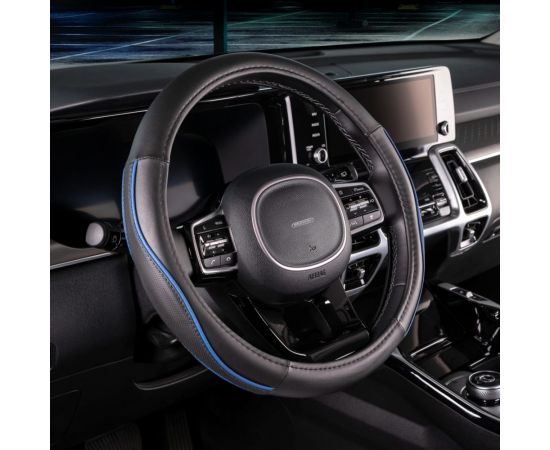 Оплетка SKYWAY Combo-7 M Черно/синяя экокожа S01102301 – изображение 3