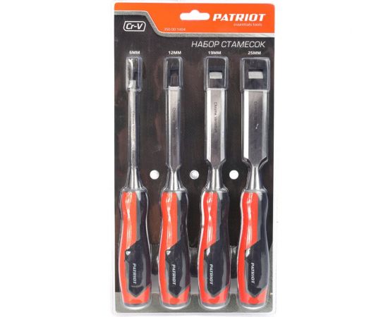 Набор стамесок PATRIOT CrV, 4 шт: 6, 12, 19, 25мм 350001404 – изображение 4
