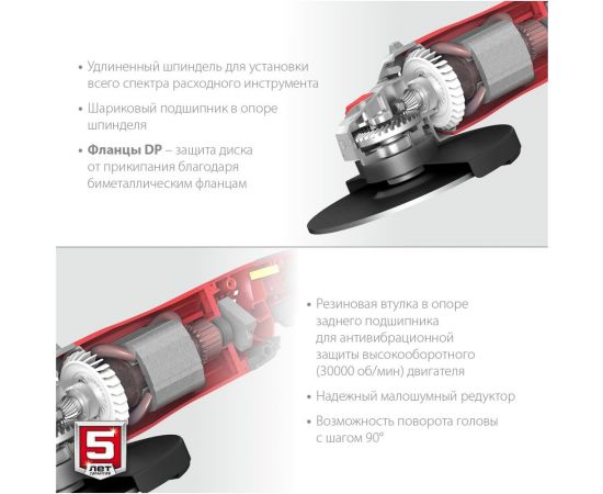 Угловая шлифовальная машина ЗУБР 230 мм, 2400 Вт УШМ-230-2405 П – изображение 5